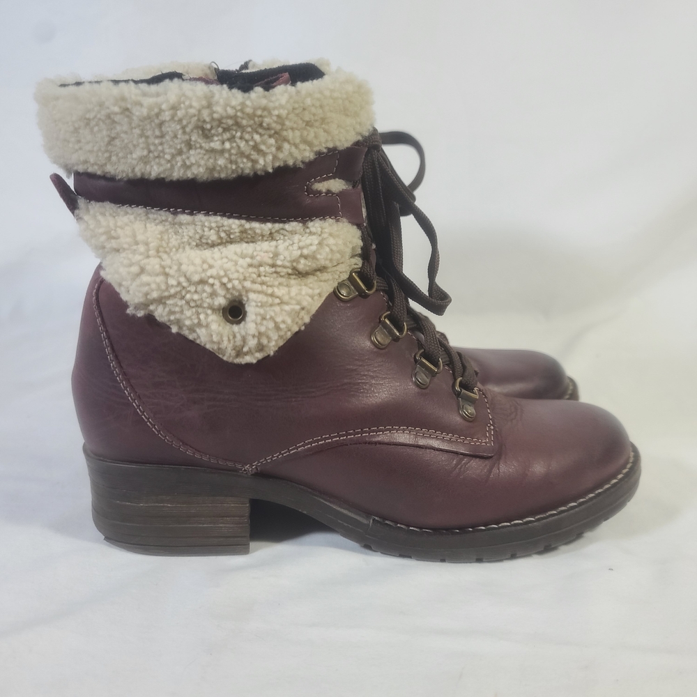 Dromedaris Footwear Women's Kara Leather Shearling Boots Size 40 EU (9.5-10 us)